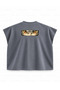 Naruto Uzumaki Sage Mode Eyes Printed Boxy Oversize Sleeveless T-Shirt - Anthracite - 2