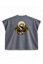 Khabib Mountain Eagle Printed Boxy Oversize Sleeveless T-Shirt - Anthracite - 2