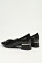 Women's Black Metal Buckle Heeled Shoes Pc-56067 - 4