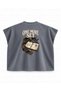 Training Diary Printed Boxy Oversize Sleeveless Fitness T-Shirt - Anthracite - 2