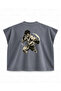 Mma Forward Punch Printed Boxy Oversize Sleeveless T-Shirt - Anthracite - 2