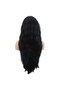 Long fiber synthetic wig with light water wave clamshell - black - 5