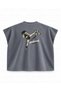 Women's Kickboxer Printed Boxy Oversize Sleeveless T-Shirt - Anthracite - 2
