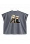 Naruto Jiraiya and Naruto Master and Apprentice Printed Boxy Oversize Sleeveless T-Shirt - Anthracite - 2