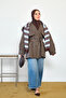 Women's Double-Sided Aler Detailed Lined Short Trench Coat Brown - 3