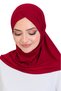 Women's Ready-To-Wear Turban Crossed One-Piece Practical Prayer Headscarf Burgundy - 2