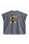 Joanna Jedrzejczyk Jab Printed Boxy Oversize Sleeveless T-Shirt - Anthracite - 2