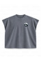 Jujutsu Kaisen Satoru Gojo Infinity Hand-Printed Boxy Oversize Sleeveless T-Shirt - Anthracite