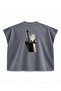 Berserk Puck Dragonslayer Printed Boxy Oversize Sleeveless T-Shirt - Anthracite - 2