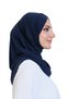 Women's Ready-To-Wear Turban Crossed One-Piece Practical Prayer Headscarf Navy Blue - 4