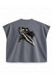 Berserk Guts Cross Sword Strike Printed Boxy Oversize Sleeveless T-Shirt - Anthracite - 2