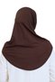 Women's Ready-To-Wear Turban Crossed One-Piece Practical Prayer Headscarf Brown - 5