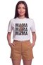Women's Mama Printed Leopard Pattern Relaxed Fit T-Shirt White - 3