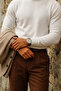Men's High-Neck Casual White Knit Sweater - 5