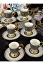 Kosova Black Color Gold Embellished Brown Coffee Cup Set 90 ml Rsy146 - 5