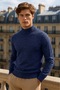 Men's Casual Daily Basic Navy Blue Sweater