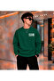 Men's Mtb Mountain Bike Left Chest Printed Crew Neck Casual Regular Fit Sweatshirt