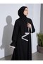 Cotton Viscose Front Zipper Lace Detailed Practical Women's Prayer Dress with Self-Scarf - 4
