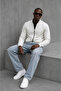Men's Hakim Collar Winter Ecru Sweatshirt - 4