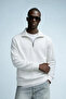 Men's Winter Knitted Collar White Sweatshirt