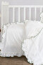 Ruffled Baby Bedding Set |   Set of 3 (Duvet Cover-Sheet-Pillowcase) |   Cotton, Ribbed, Soft |   100 X 150 cm - 4