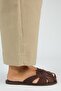 Gizemi Women's Genuine Leather Caged Brown Slippers - 2