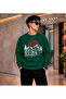 Men's Retro Motorcycle and Mountain Themed Printed Crew Neck Casual Regular Fit Sweatshirt