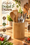 Natural Mini Bamboo Fork Spoon Knife Holder Kitchen Countertop Organizer - 2