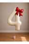-4- Age Beige Number Red Bow Foil Balloon Set