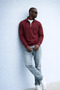 Men's Winter Knitted Collar Burgundy Sweatshirt - 4