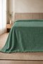 100% Cotton Woven Pique Double Size 200X230 Checkered Patterned Fringed Pique Bedspread