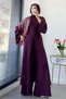 Premium Slit Back Detailed Double Face Two-Piece Suit - Plum - 7