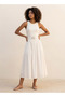 Youth A-line Midi Dress Pin Buckle Belt