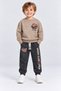 Boys' Basketball Printed 2-Piece Tracksuit Set Sweatshirt and Bottom Set Multi-Colored Ak118