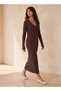 Youth Bodycon Midi Dress with Ribbed Detail - 3