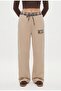 Women's Holt Beige Sweatpants with Elastic Waist and Pockets - 4