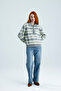 Striped Polo Collar Knit Sweater - 7