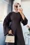 Premium Slit Back Detail Double Face Double Suit - Brown - 4