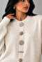 Women's Pearl Detailed Special Design Buttoned Crew Neck Long Sleeve Knitted Sweater - 4