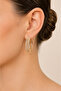 3 Row Zircon Stone Gold Large Hoop Earrings - 6