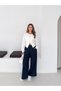 Women's Reversible Zippered Short Double Jacket and Wide Leg Pants Set - 7