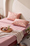 Powder Pink Spring Double Elastic Bed Sheet Set 160X200 cm - 3 Pieces - 4