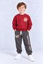 Boys' Basketball Printed 2-Piece Tracksuit Set Sweatshirt and Bottom Set Multi-Colored Ak118