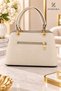 Women's Diamond Patterned Gold Charmed Two-Compartment Stylish Daily Use Bag with Full Lining Women's Crossbody Shoulder Bag - 4