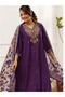 Purple Silk Embroidered Kurta with Trousers with Dupatta - ALV2097 - Purple-Size:3XL-46-Inches