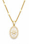 White Polar Star Necklace with Zircon Stone Frame - Gold - 2