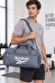 Gray Sports Bag with Shoe Compartment and Shoulder Strap 46X23X20 cm