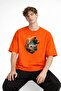 Bear2 - Premium Cotton Fabric Oversize Unisex T-Shirt Orange - 2
