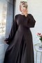 Premium Slit Back Detail Double Face Double Suit - Brown - 5