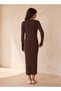 Youth Bodycon Midi Dress with Ribbed Detail - 2